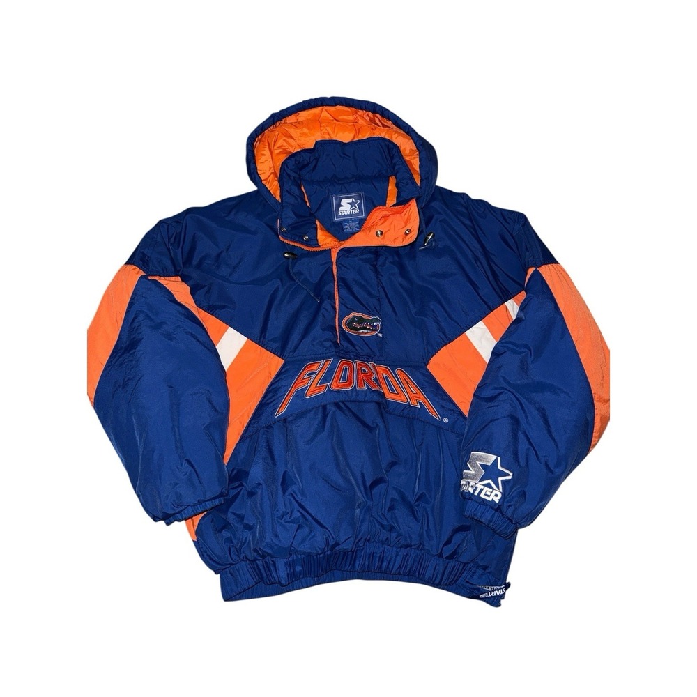Vintage Starter‎ Florida Gators XL Pullover Jacket NCAA Puffer Hooded 90s